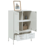 Highboard White 68x39x101.5 cm Steel 843113