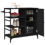 Kitchen Trolley Black 87.5x38.5x84.5 cm Engineered Wood 842386