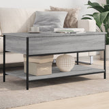 ZNTS Coffee Table Grey Sonoma 100x50x50 cm Engineered Wood and Metal 845349