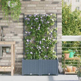 Garden Planter 2 pcs LiGht Grey 80 x 40 x 142 cm Plastic 42002897