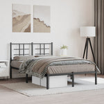 Metal Bed Frame without Mattress with Headboard Black 120x200cm 355559