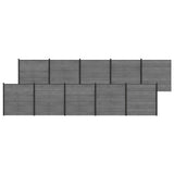 Fence Set 1737 x 186 cm WPC and Aluminium Grey 3429402