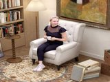 Wingback Accent Chair, Retro Upholstered Button Tufted Occasional Chair for Living Room and Bedroom, T3398P330360