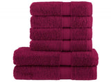 6 Piece Premium Towel Set SOLUND Bordeaux 600 gsm 137556