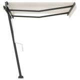 Freestanding Manual Retractable Awning 350x250 cm Cream 3069717