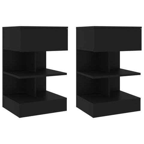Bedside Cabinets 2 pcs Black 40x35x65 cm 808651