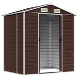 Garden Shed Brown Galvanised Steel Medium Garden Shed 3188264