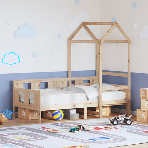 Day Bed with Roof without Mattress 90x200 cm Solid Wood 3282276