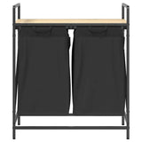 Laundry Basket 2 Compartments with Shelf Sonoma Oak 859066