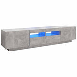TV Cabinet with LED Lights Concrete Grey 180x35x40 cm 3081901