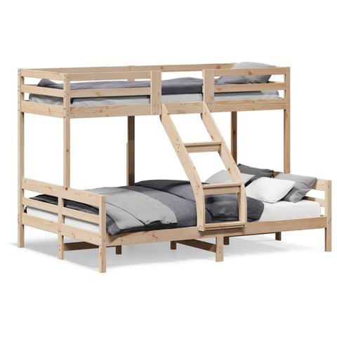 ZNTS Bunk Bed 80x200/140x200 cm Solid Wood Pine 3207165