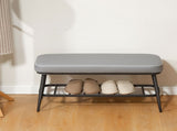 Leather Shoe Storage Bench 89508448