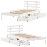 Bed Frame with Drawers without Mattress White90x190 cm Single 3301997