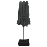 Double-Head Garden Parasol with LEDs Anthracite 449x265 cm 362955