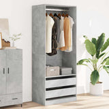 Wardrobe Concrete Grey 80x50x200 cm Engineered Wood 3307750