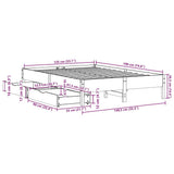 Bed Frame without Mattress Wax Brown 135x190 cm Double Solid Wood Pine 3301727