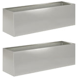 Garden Planter 2 pcs Silver 80 x 30 x 30 cm Stainless Steel 8005213