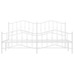 Metal Bed Frame without Mattress with Footboard White 200x200cm 373863