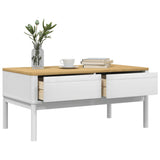 Coffee Table FLORO White 99x55.5x45 cm Solid Pine Wood 374018