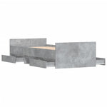 ZNTS Bed Frame without Mattress Concrete Grey 90x200 cm 3203806