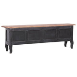 283901 TV Cabinet 120x30x40 cm Black Solid Mahogany Wood