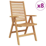 Chair Folding 8 pcs Brown 64.5 x 52 x 108 cm Solid Teak Wood 3376033