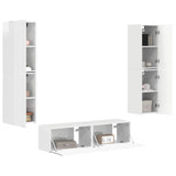 TV Cabinet Set 6 pcs High Gloss White Engineered Wood 3409127