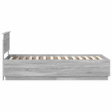 Bed Frame Grey Sonoma 90 x 200 cm Engineered Wood 3408213
