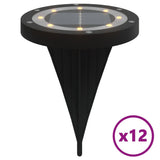 Solar Ground Lights with Ground Spikes Outdoor 12 pcs Warm White 4008203