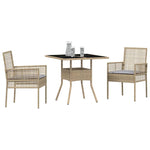 Garden Dining Set 3 pcs Beige Poly rattan 3334929