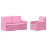 Sofa Set 2 pcs Pink Fabric 3433159