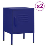 Nightstands 2 pcs Navy Blue 35x35x51 cm Steel 3095206