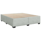 Box Spring Bed with Mattress Light Grey 200x200 cm Velvet 3291002
