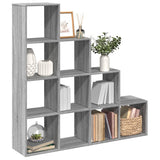 Room Divider Bookcase 4-Tier Grey Sonoma 131,5x29x131,5 cm Engineered Wood 857972
