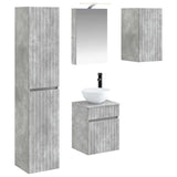 Bathroom Cabinet Set 5 pcs Concrete Grey 40 x 10.5 x 60.5 cm 3407338