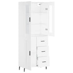 Highboard White 69.5x34x180 cm Engineered Wood 3198673