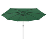 Garden Parasol with LED Lights 400 cm Green 312531