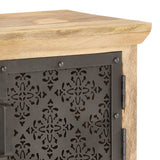 TV Cabinet with Steel Doors 120x30x40cm Solid Mango Wood 289095