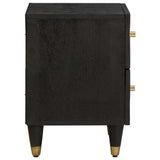 Bedside Cabinet 2 pcs Black 40 x 33 x 46 cm Solid Mango Wood 4018807
