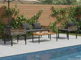 Outdoor Furniture Set Grey and Dark Grey Poly Rattan 42025227