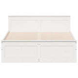 Bed Frame without Mattress with Headboard White 160x200 cm Solid Wood Pine 3308760