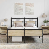 Bed Frame without Mattress Sonoma Oak 137x190 cm Engineered Wood 4106979