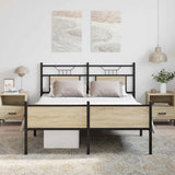 Bed Frame without Mattress Sonoma Oak 140x200 cm Engineered Wood 4106981