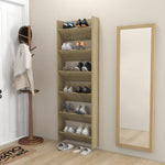 Wall Shoe Cabinets 2 pcs Sonoma Oak 60x18x90 cm Engineered Wood 806766