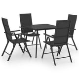 5 Piece Garden Dining Set Black 3060065