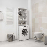 Washing Machine Cabinet High Gloss White 64x24x190 cm 808410