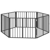 Dog Gate 6 pcs Black 80 x 60 cm Galvanised Steel 892011