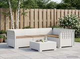 4-Seater Garden Sofa with Cushions Rattan Look PP White 3443972