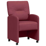 Dining Chairs with Wheels 2 pcs Wine red 57 x 67 x 95 cm Fabric 42017850