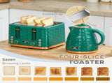 3000W 1.7L Rapid Boil Kettle & 4 Slice Toaster, Kettle and Toaster Set with 7 Browning Controls and T3398P344648